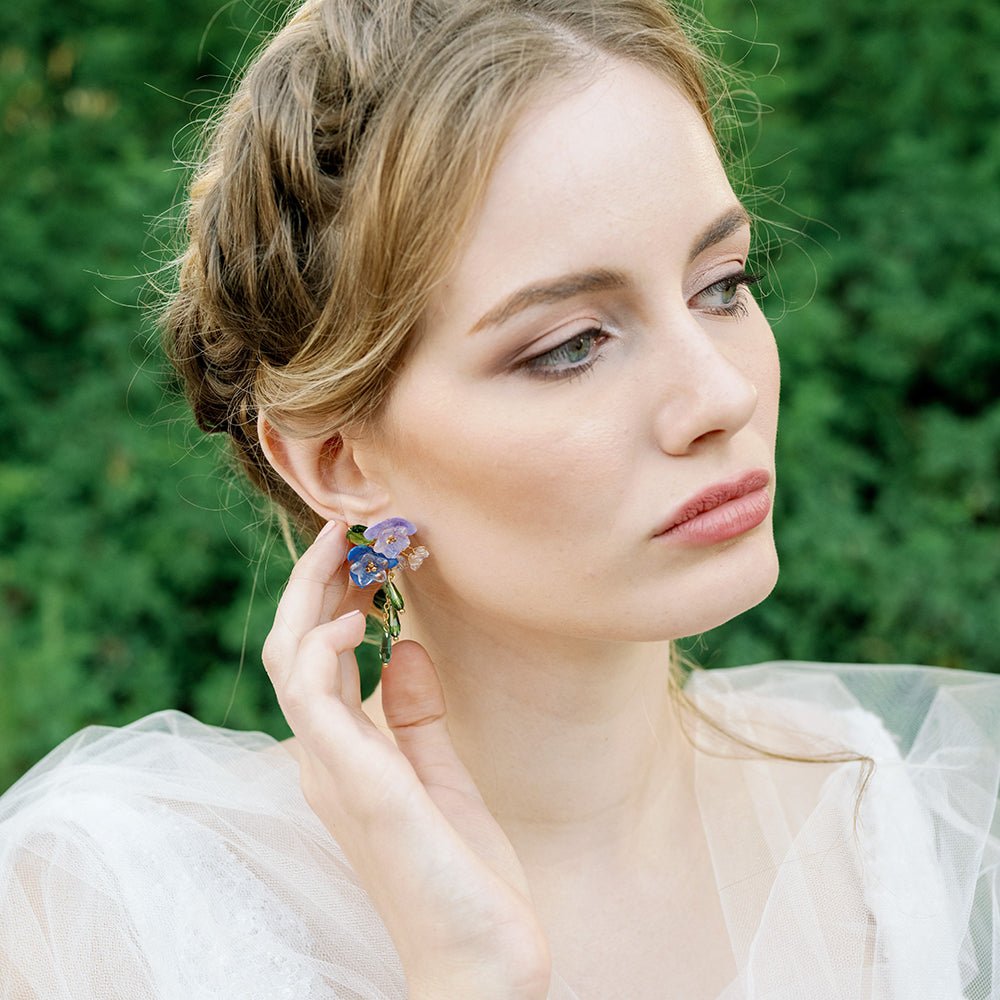 #blueflowerearrings# - #jewelryblossom##earrings##fairyearrings##weddingjewelry##hydrangeaearrings# flower earrings