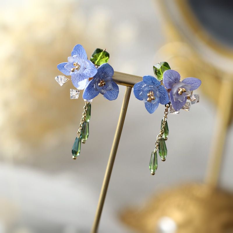 #blueflowerearrings# - #jewelryblossom##earrings##fairyearrings##weddingjewelry##hydrangeaearrings# flower earrings