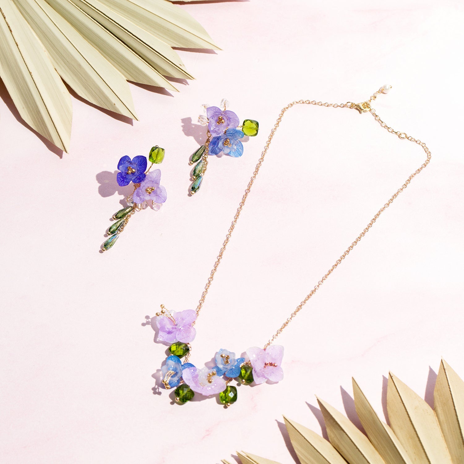 #blueflowerearrings# - #jewelryblossom##necklace##fairynecklace##weddingjewelry##hydrangeaearrings# flower necklace