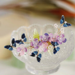 #flowerhairclip# - #jewelryblossom##hairclip##fairyhairclip##weddinghairclip##purpleflowerhairclip# butterfly hair clip