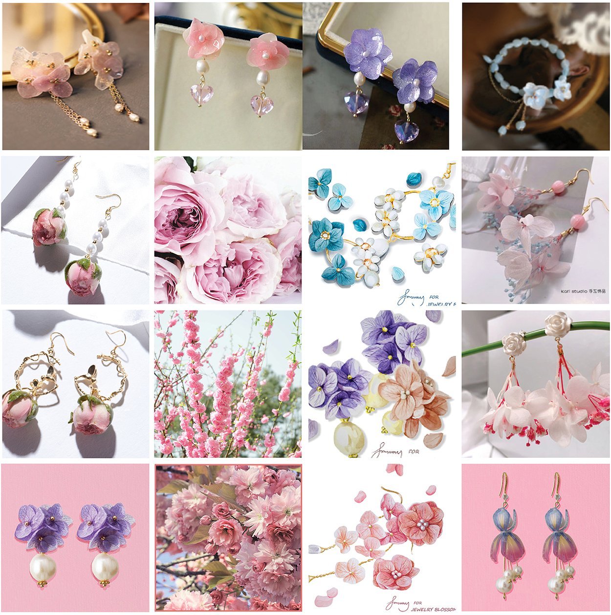 [Final Sale] Custom Designed ProductsJewelryBlossomuniqueflowerearringsgiftforhermothergiftdaughtergiftbirthdaygiftanniversarygift