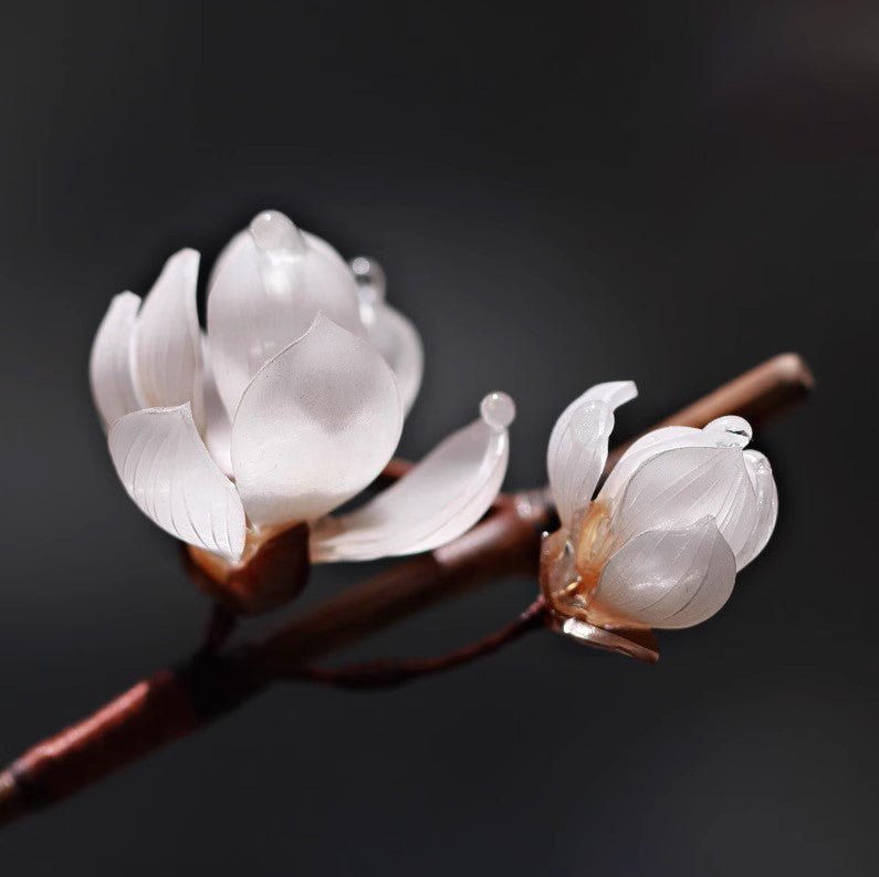 #whitehairclip# - #jewelryblossom##magnoliahairstick##magnoliahair##weddingjewelry##flowerhairstick# flower hair stick