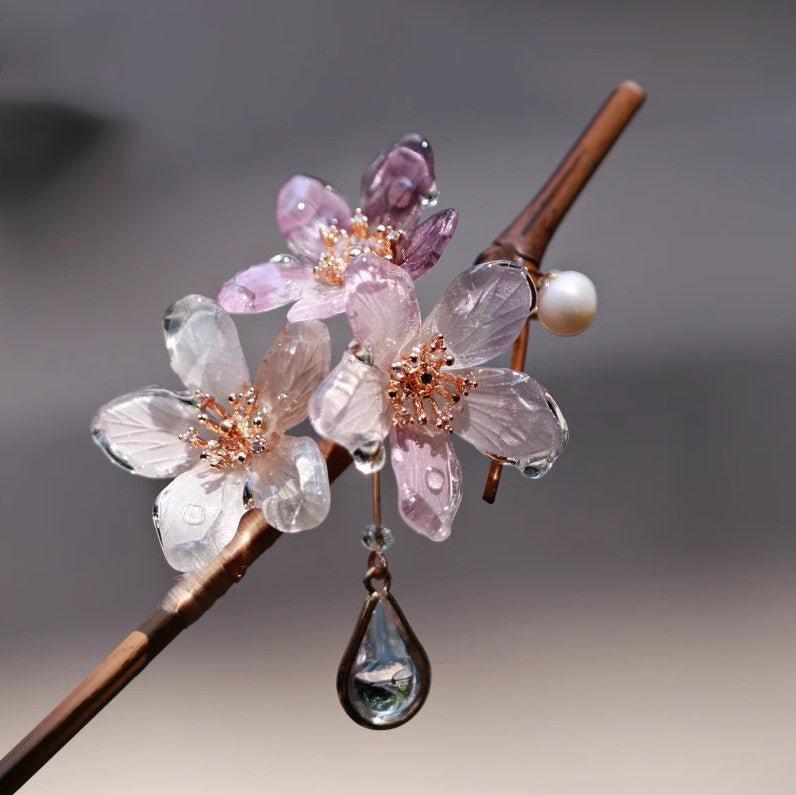 #flowerhairclips# #jewelryblossom##hairclips##weddinghairstyle##weddingjewelry# #hairstick# 
#flowerjewelry# plum flower hair