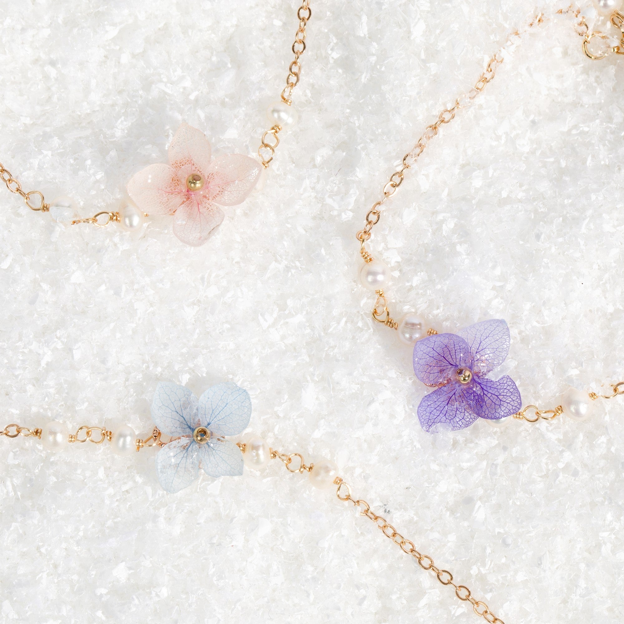 Miss Hydrangea Pearl Bracelet (Stackable)BraceletJewelryBlossomuniqueflowerearringsgiftforhermothergiftdaughtergiftbirthdaygiftanniversarygift