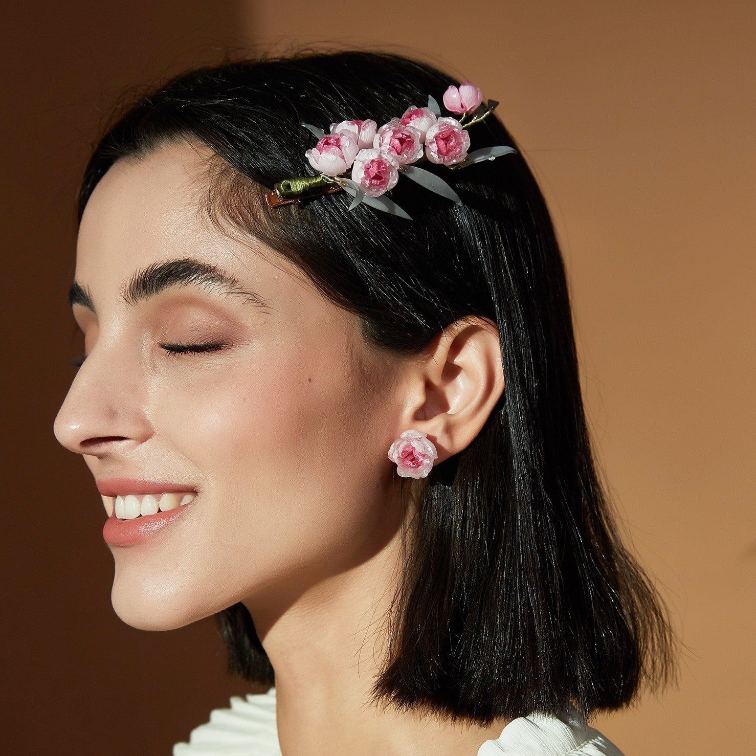 *My Rain Garden* Flowering Camellia Buds Hair ClipHair ClipsJewelryBlossomuniqueflowerearringsgiftforhermothergiftdaughtergiftbirthdaygiftanniversarygift