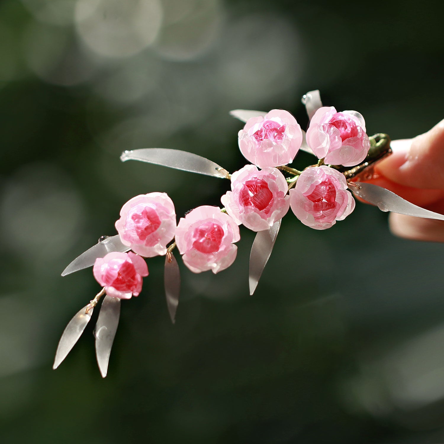 *My Rain Garden* Flowering Camellia Buds Hair ClipHair ClipsJewelryBlossomuniqueflowerearringsgiftforhermothergiftdaughtergiftbirthdaygiftanniversarygift