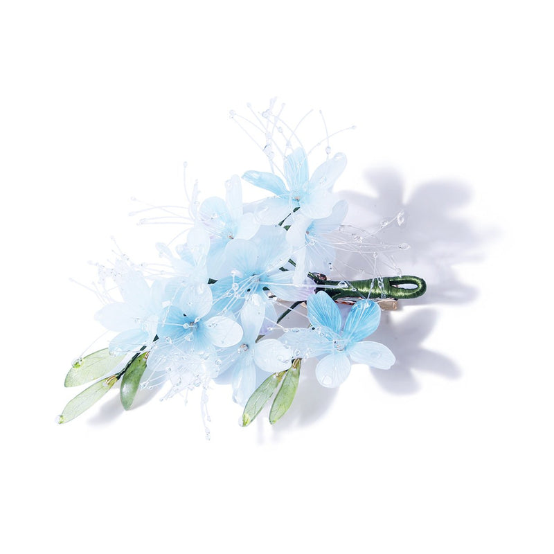 #hydrangeaflowerclips# #jewelryblossom##hairclips##weddinghairclips##blueflowerhairclips# 
 product top view detail