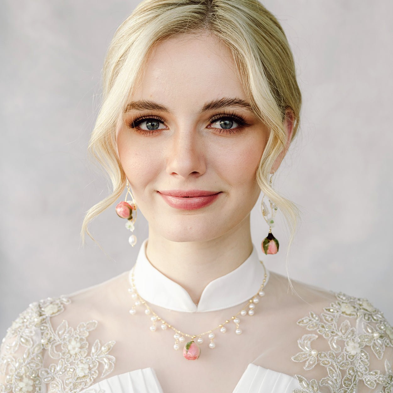 Pink Rosebud Natural Pearl NecklaceNecklaceJewelryBlossomuniqueflowerearringsgiftforhermothergiftdaughtergiftbirthdaygiftanniversarygift