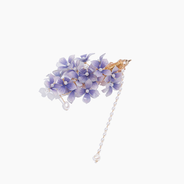 #hydrangeaflowerclips# #jewelryblossom##hairclips##weddinghairclips##purpleflowerhairclips# 
#flowerjewelry# product top view