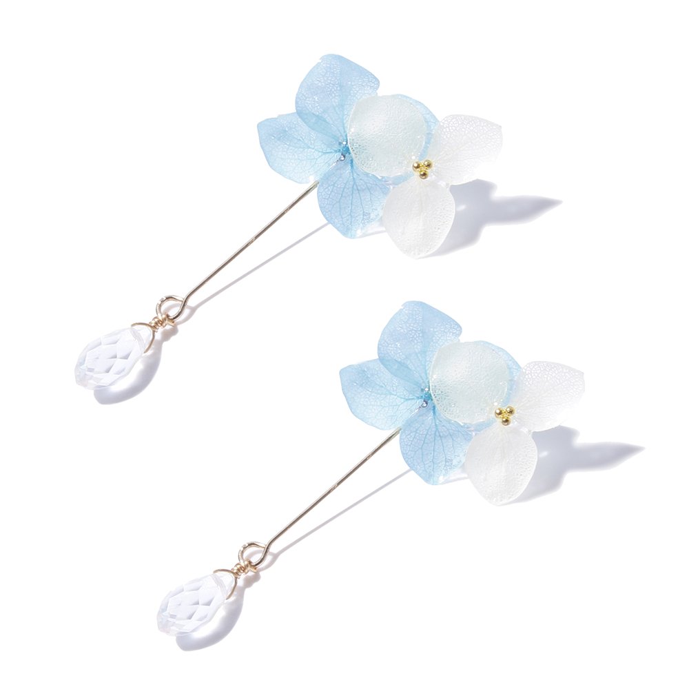 Two - tone Blue Hydrangea Drop EarringsEarringsJewelryBlossomuniqueflowerearringsgiftforhermothergiftdaughtergiftbirthdaygiftanniversarygift